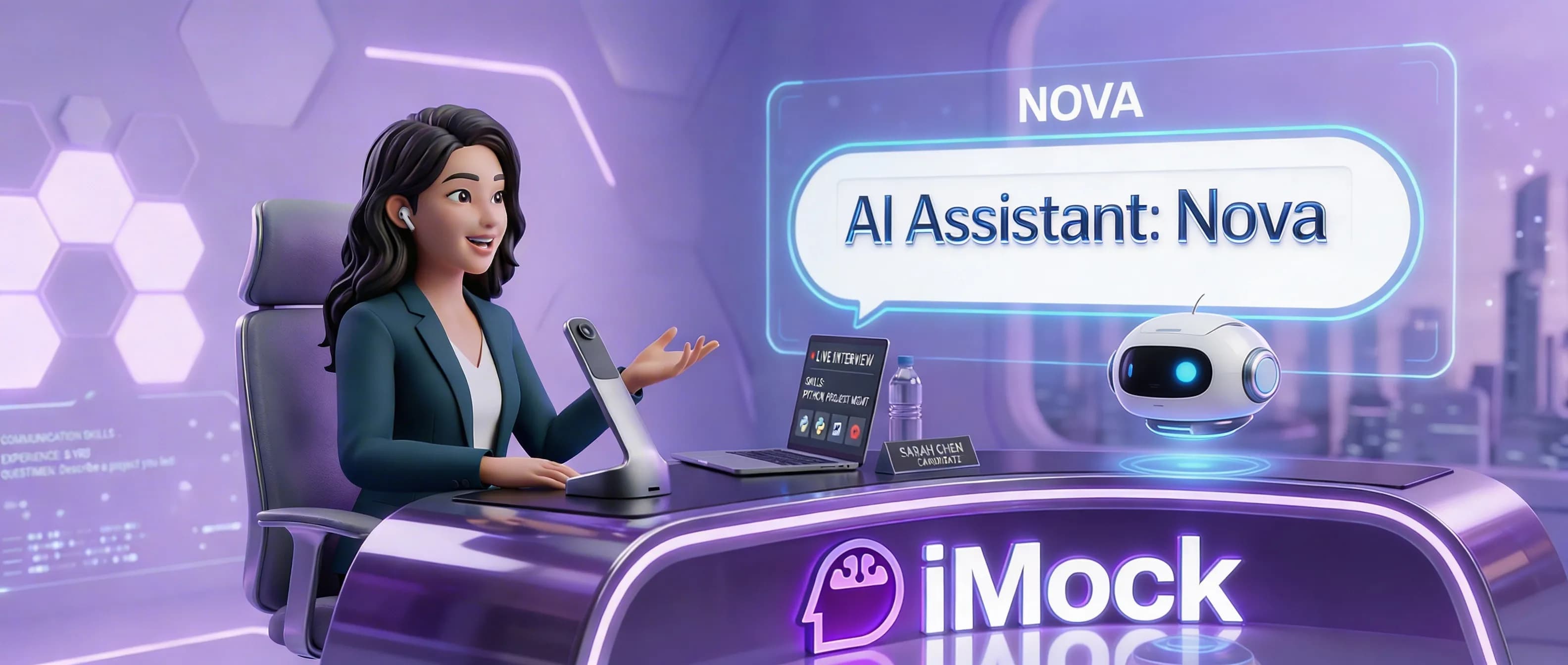 AI-based interview practice for job candidates with real-time feedback on answers, clarity, and confidence on IMock